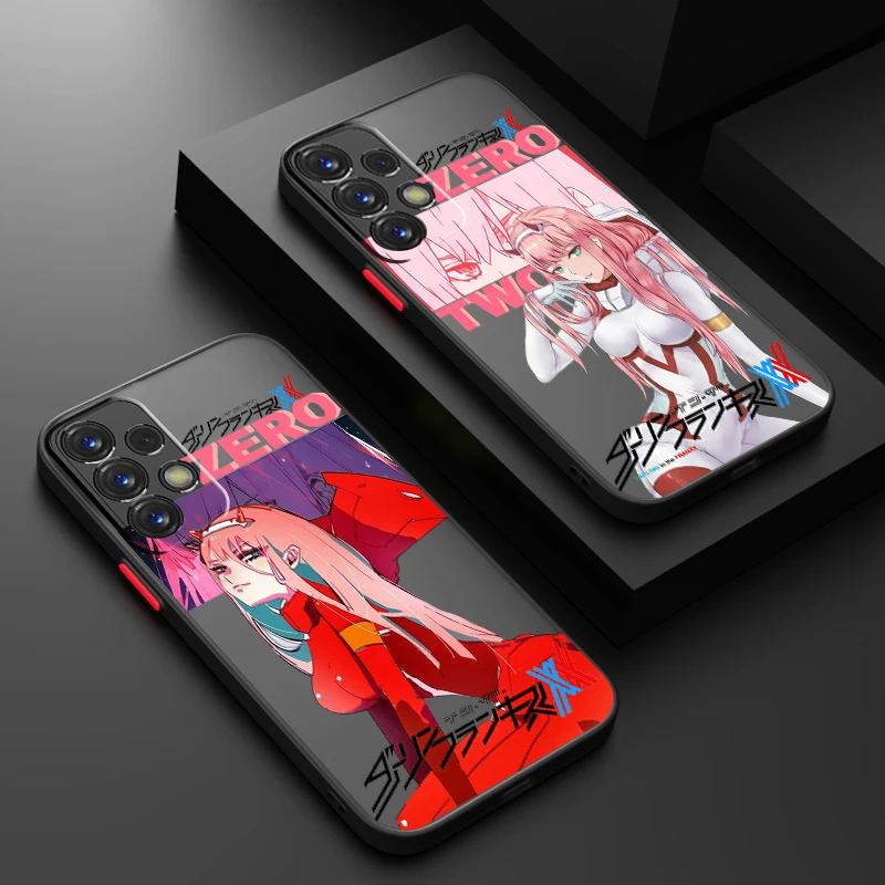 Darling In The Franxx Zero Two Frosted Translucent For Samsung Galaxy S24 S23 S22 S21 S20 FE S10 S9 S8 Plus Ultra Pro 5G Matte