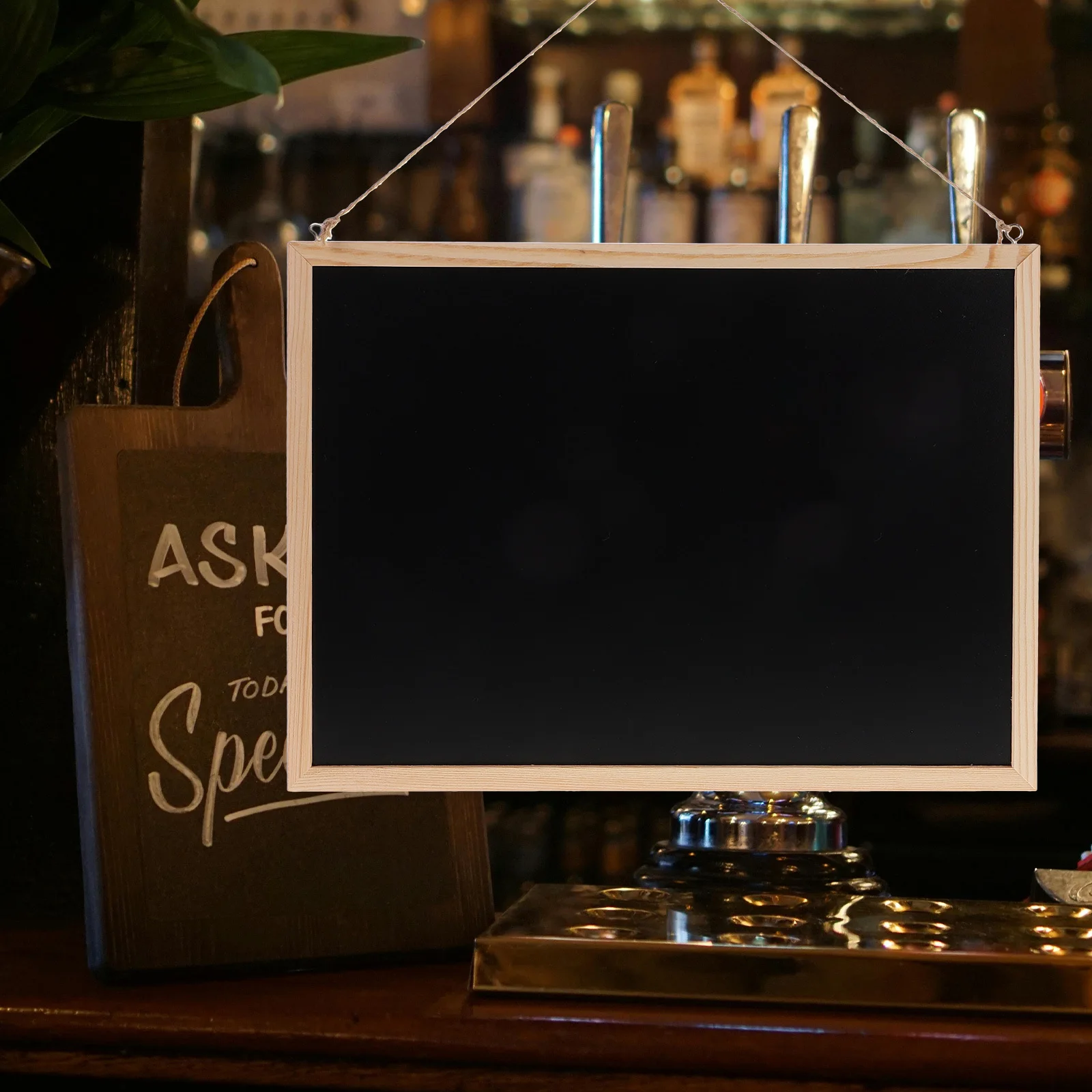 

Small Wooden Chalkboard 30X40Cm Hanging Message Board For Wall Menu Sign Non Magnetic Chalkboard Pendant For Home Office