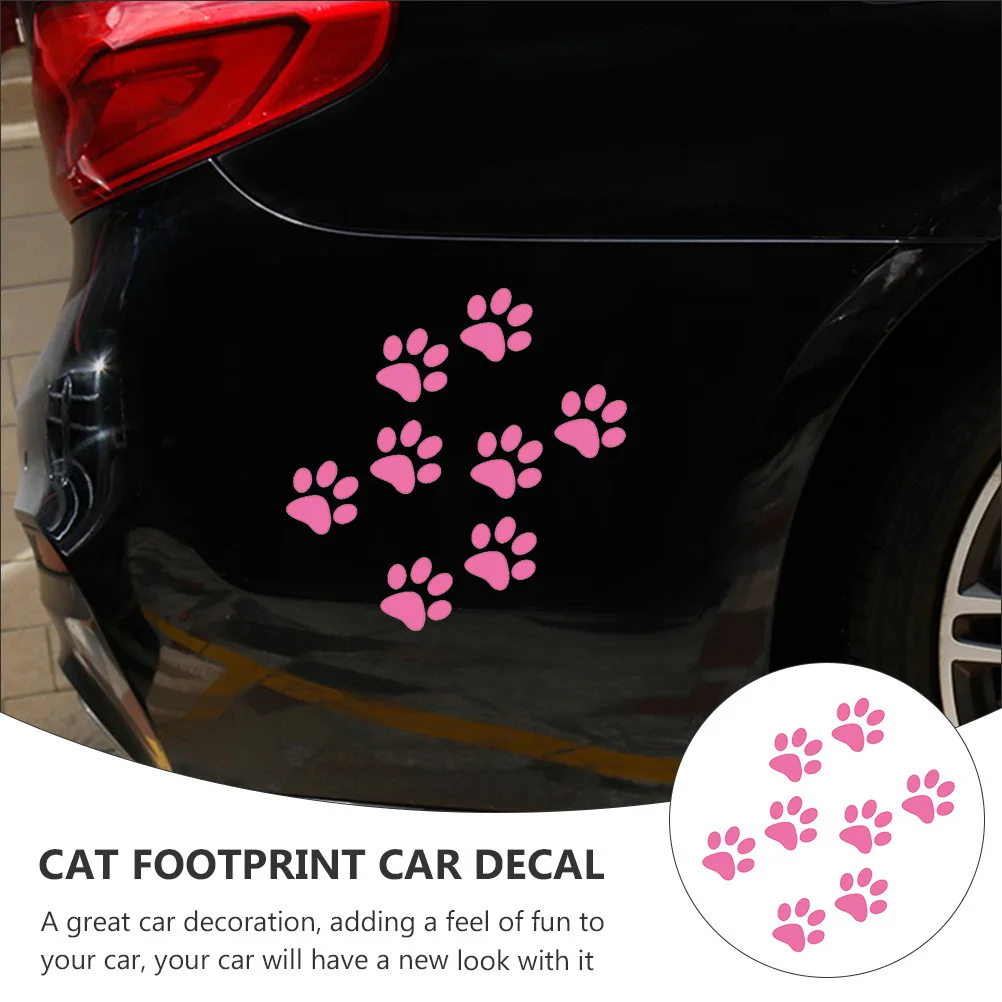 

24Pcs Cat Footprint Car Decorative Decal Fun Stylish No Gift Cat Footprint Decal Auto Body Sticker Lovely Stickers