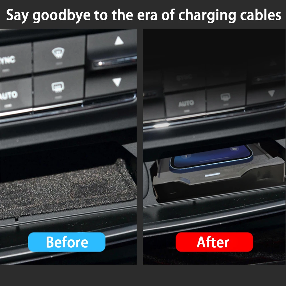 for Maserati Quattroporte M156 2014-2024 Center Console Storage Car Wireless Mobile Phone Charger QI 18W Magsafe Fast Charging - Image 3