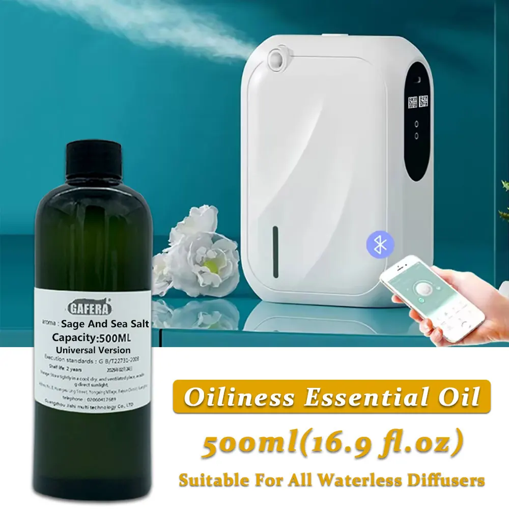 

Эфирное масло GAFERA 500 мл (16,9 жидких унций) с шалфей и морской солью — для всех безводных диффузоров, ароматерапевтическое масло для диффузора в отеле