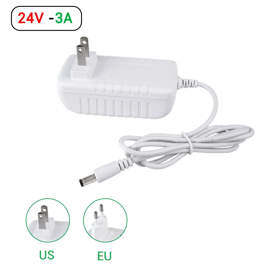 LED Power Supply 24V 2A 3A 1A Power Adapter DC 24 Volt Output Interface 5.5mm*2.1mm Power Adapter Universal Charger EU US Plug