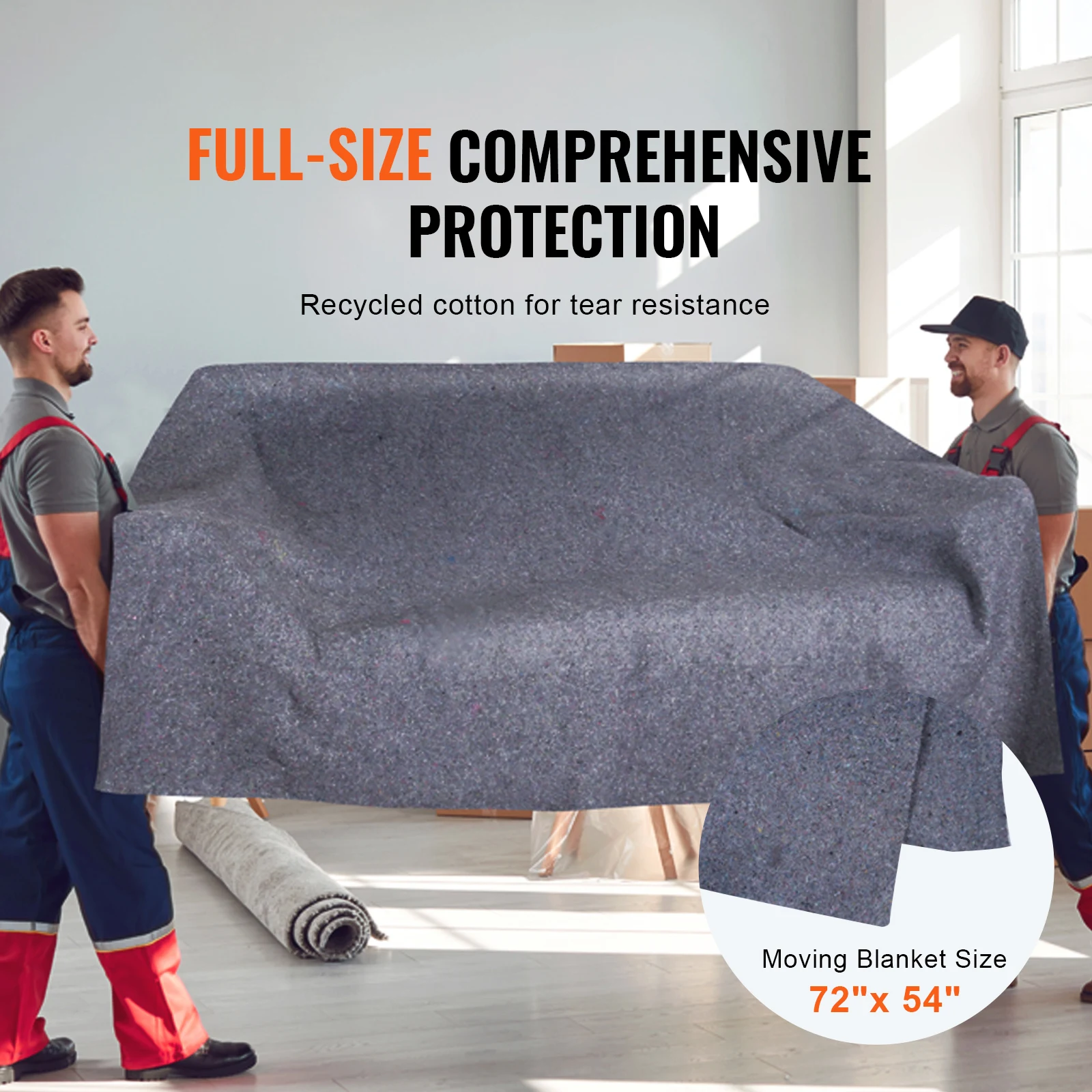 12/24-Pack Heavy-Duty Moving Blankets – Recycled Cotton Furniture Pads for Moving, Packing, Shipping, Appliance & Floor Protection 2