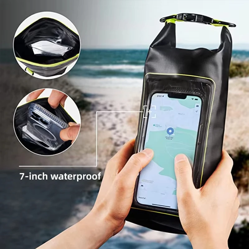 2L PVC Mobile Waterproof Bag Swimming crossbody Bag for Drifting Rafting Surfing Gym Dry Handbag Outdoor Sports Beach Pouch Bag