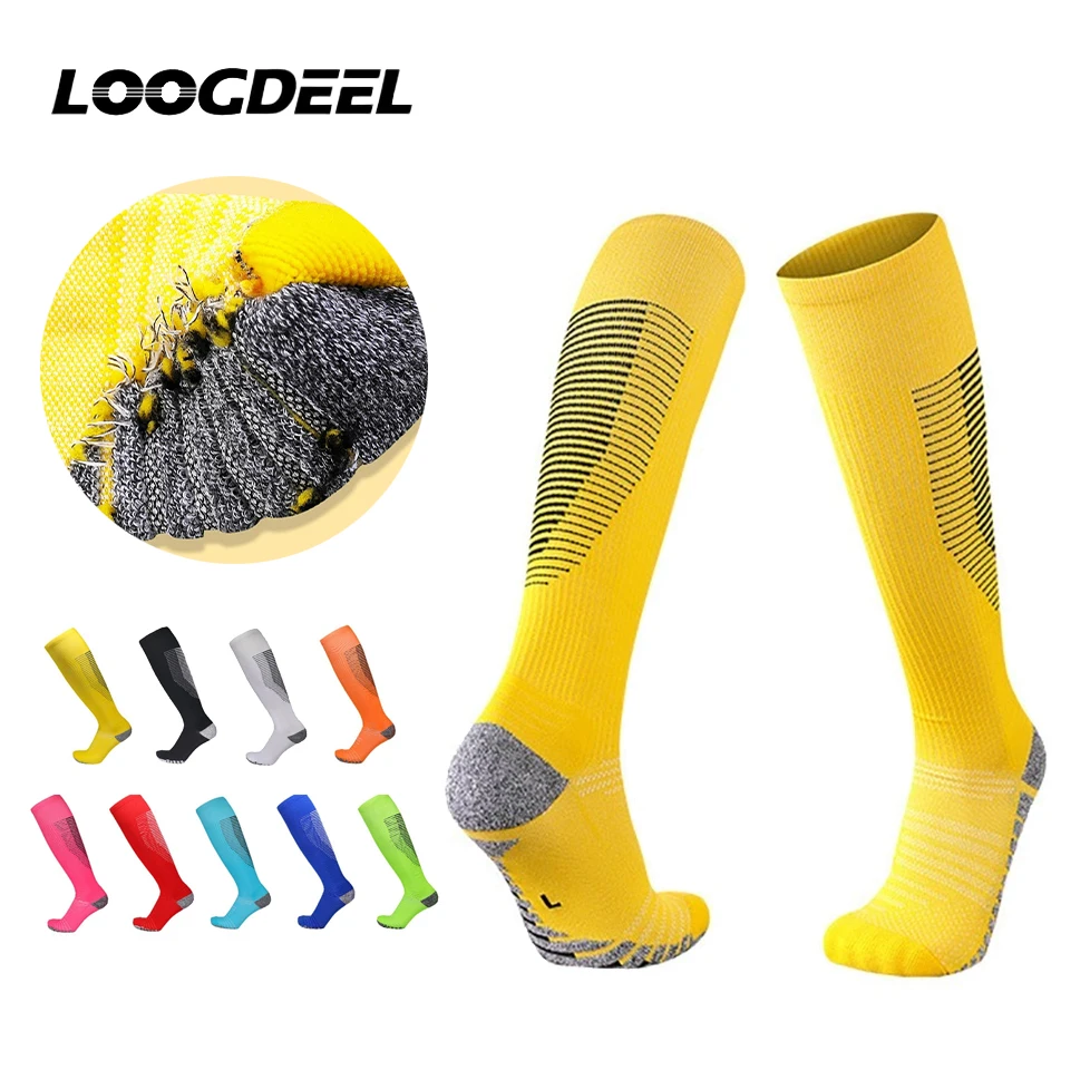 

Loogdeel Men Football Socks Compression Sport Socks High Quality Breathable Unisex Outdoor Cycling Basketball Football Stockings