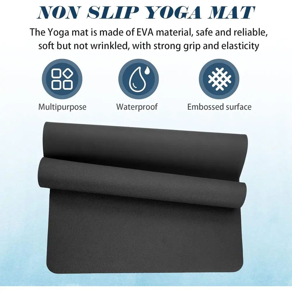 سجادات اليوغا السائبة، 68 بوصة × 24 بوصة × 4 مم سجادات اليوغا السميكة للأطفال والكبار حزمة من سجادات التمارين الرياضية الخالية من اللاتكس مع ملمس غير قابل للانزلاق #3