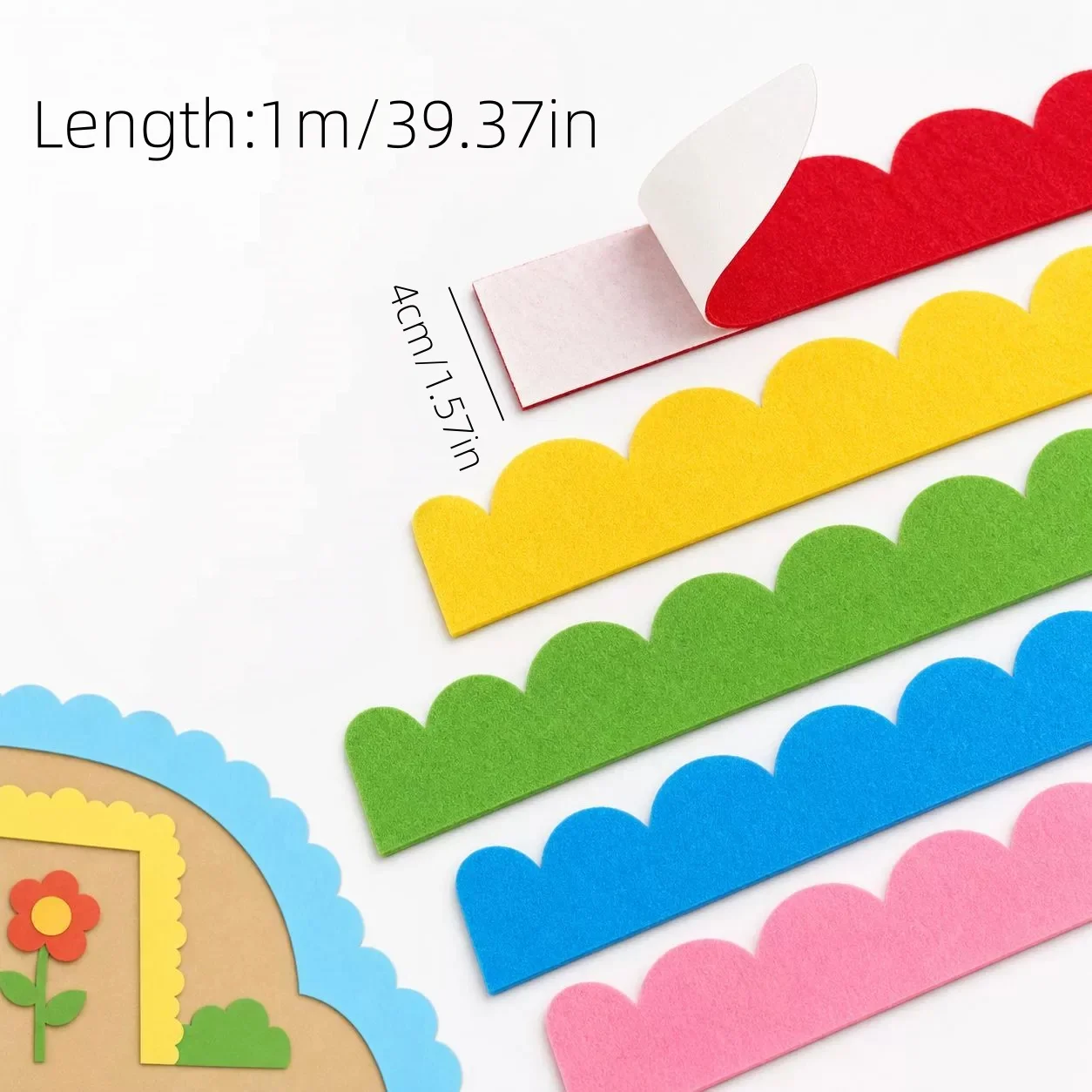 1pc Wavy Scalloped Border Trim Foam Bulletin Board Strips For Classroom Home Wall Blackboard Door Window DIY Decoration