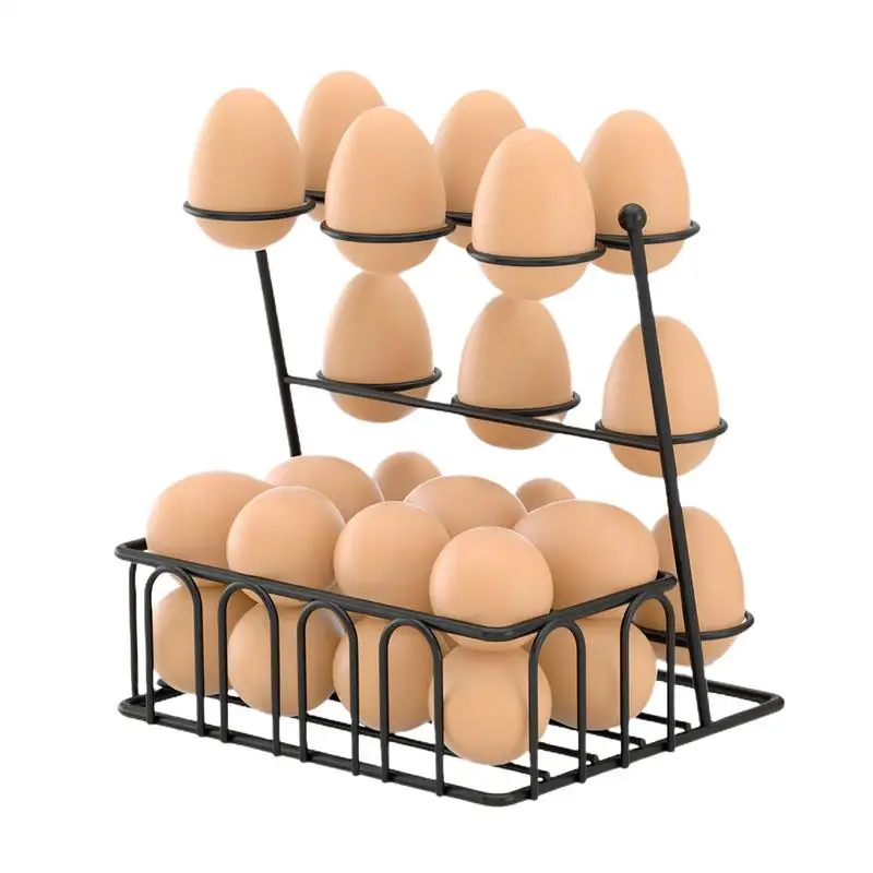 

Держатель для яиц для стойки, черная металлическая стойка для хранения свежих яиц, органайзер для хранения большой емкости, держатель-контейнер, корзина для кухни