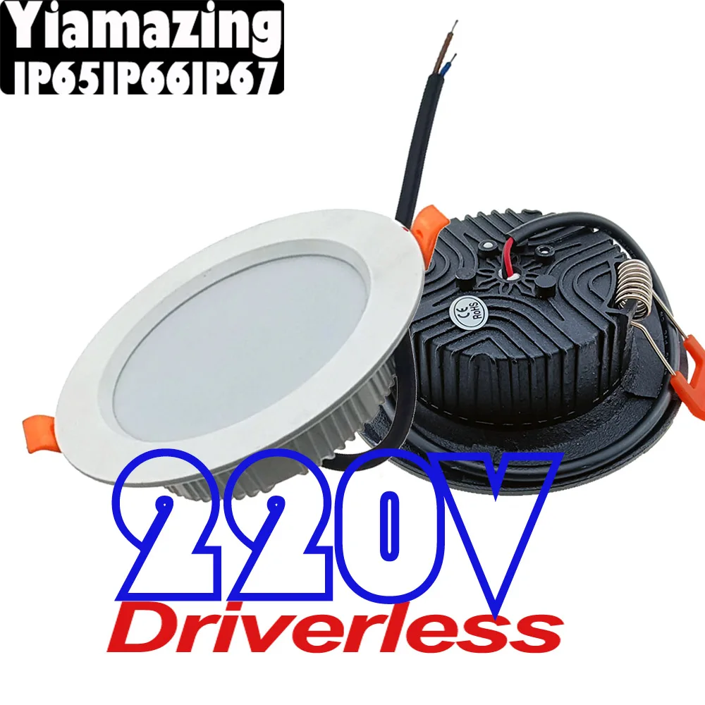 

Outdoor Changeable LED Downlight 220V 12V 24V IP65 IP66 IP67 Waterproof 7W 9W 12W Bathroom Eaves Ceiling Lamp Porch Spot Light