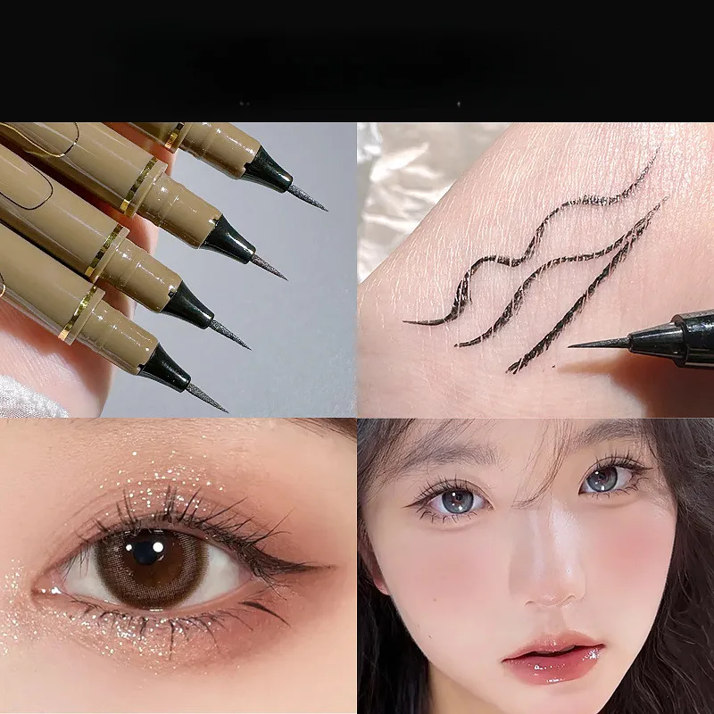 Gladde vloeibare eyeliner-pen Waterdicht zwart eyelinerpotlood Hoog gepigmenteerde punk oogmake-up Cosmetische hulpmiddelen Twist eyeliner-potloden