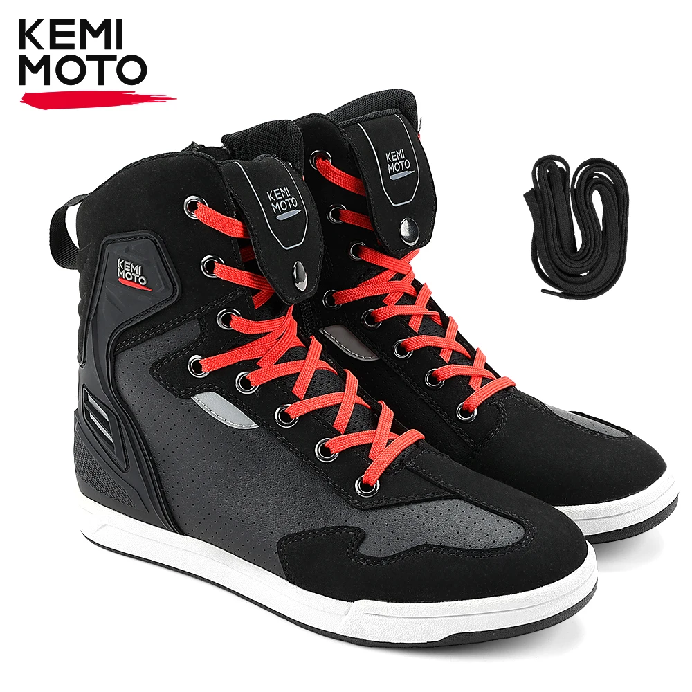 

Motorcycle Shoes Men Short Boots Daily Summer Riding Casual Sneakers Anti-collision Reflective Cycling Protection Equipments