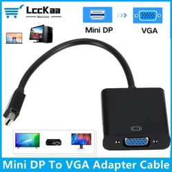 1080P Mini DP To VGA Cable Adapter Mini Thunderbolt Mini DisplayPort to VGA Converter for HDTV Monitor MacBook Air Pro iMac Mac