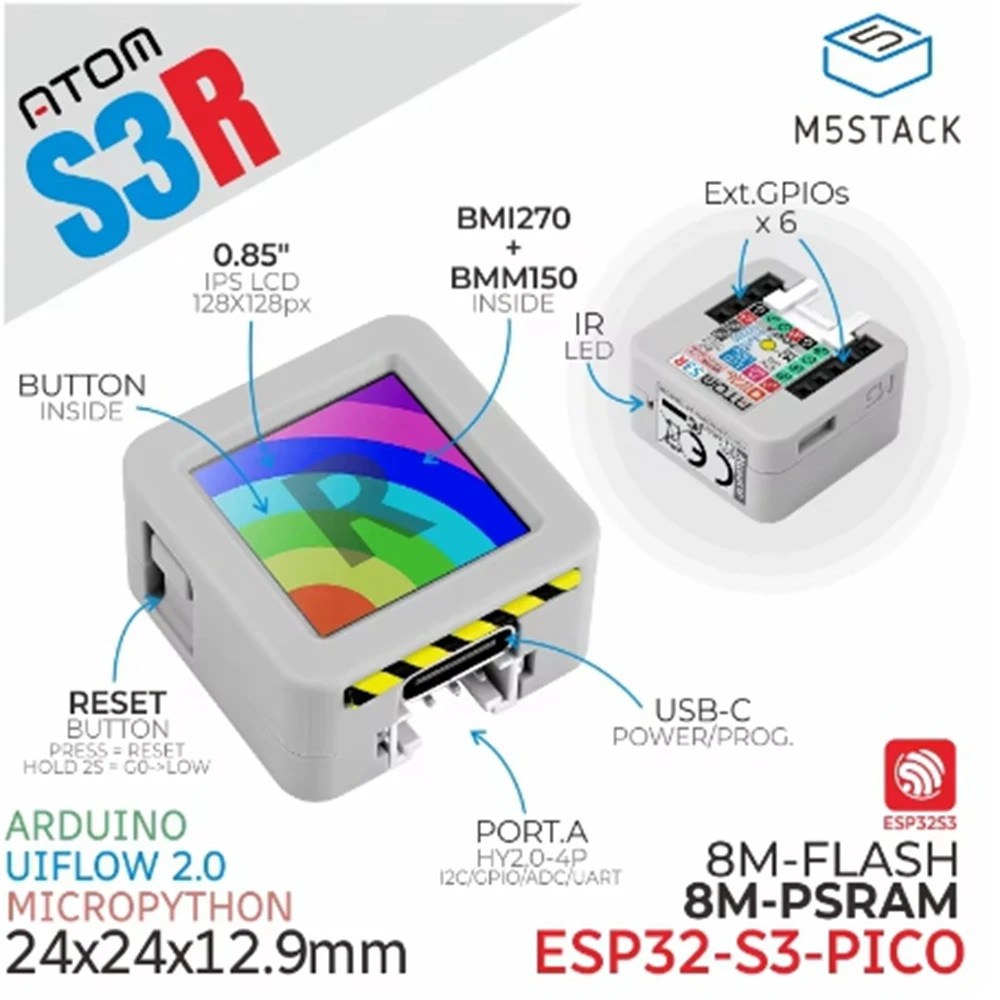 M5Stack ATOMS3R Programmable controller ESP32-S3 0.85 