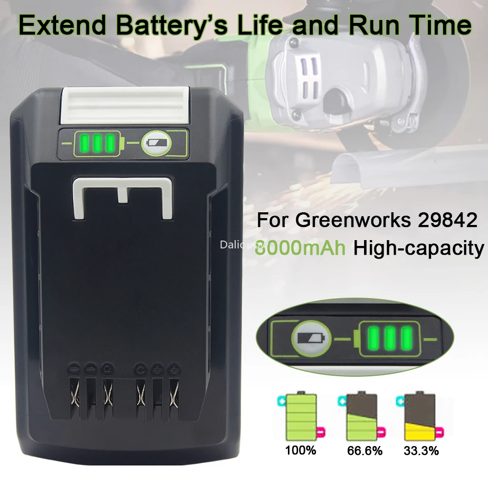 29842 29852 29322 24V 8.0Ah/4.0Ah Li-ion Rechargeable Battery for Greenworks 24V/48V Tools MO24B410 MO48L4211 HT24B210 21342