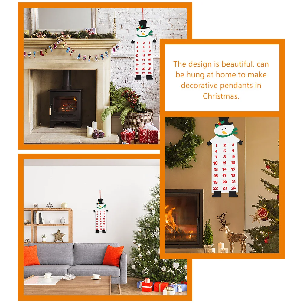 

2Pcs Christmas Felt Calendar Sturdy Hanging Ornament for Door Wall Xmas Party Decoration Home Pendant Christmas Felt Calendar