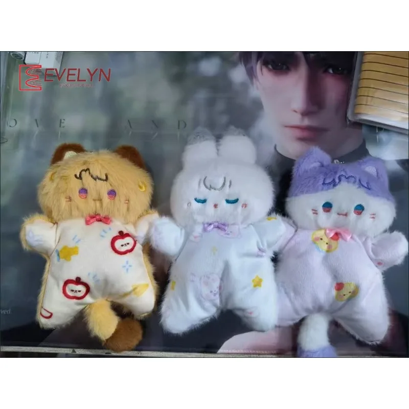 Evelyn Cute Plush Cat Toy Doll Squeak  Handbag Schoolbag Car Backpack Pendant Kawaii Accessory Gifts for Friend Classmate