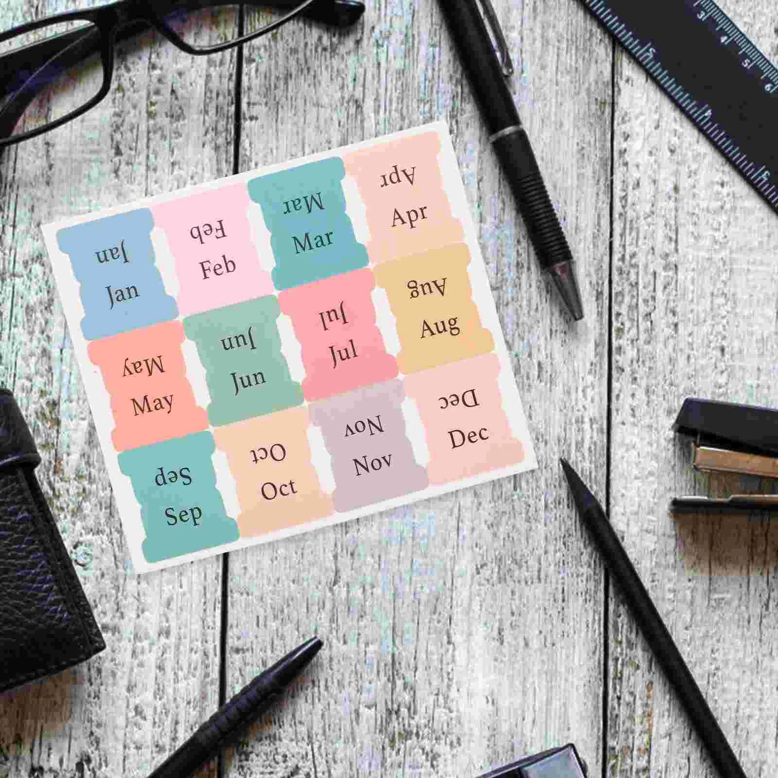 10 Sheets Color Note Stickers Month Tabs for Planner Portable Household Book Sticky Paper Books Binder Reading Page Markers