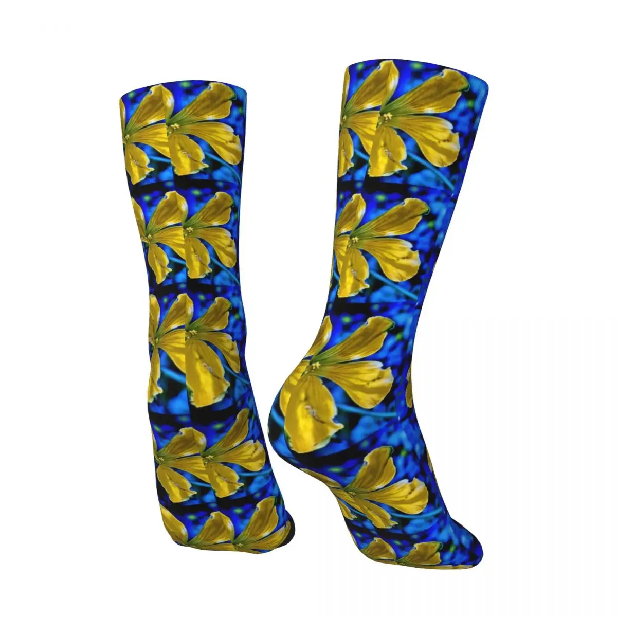 Pequena Flor de Ouro Compressão, Crazy Flower Shop 528 Crew Sock for Men, Harajuku Seamless Pattern, Novidade