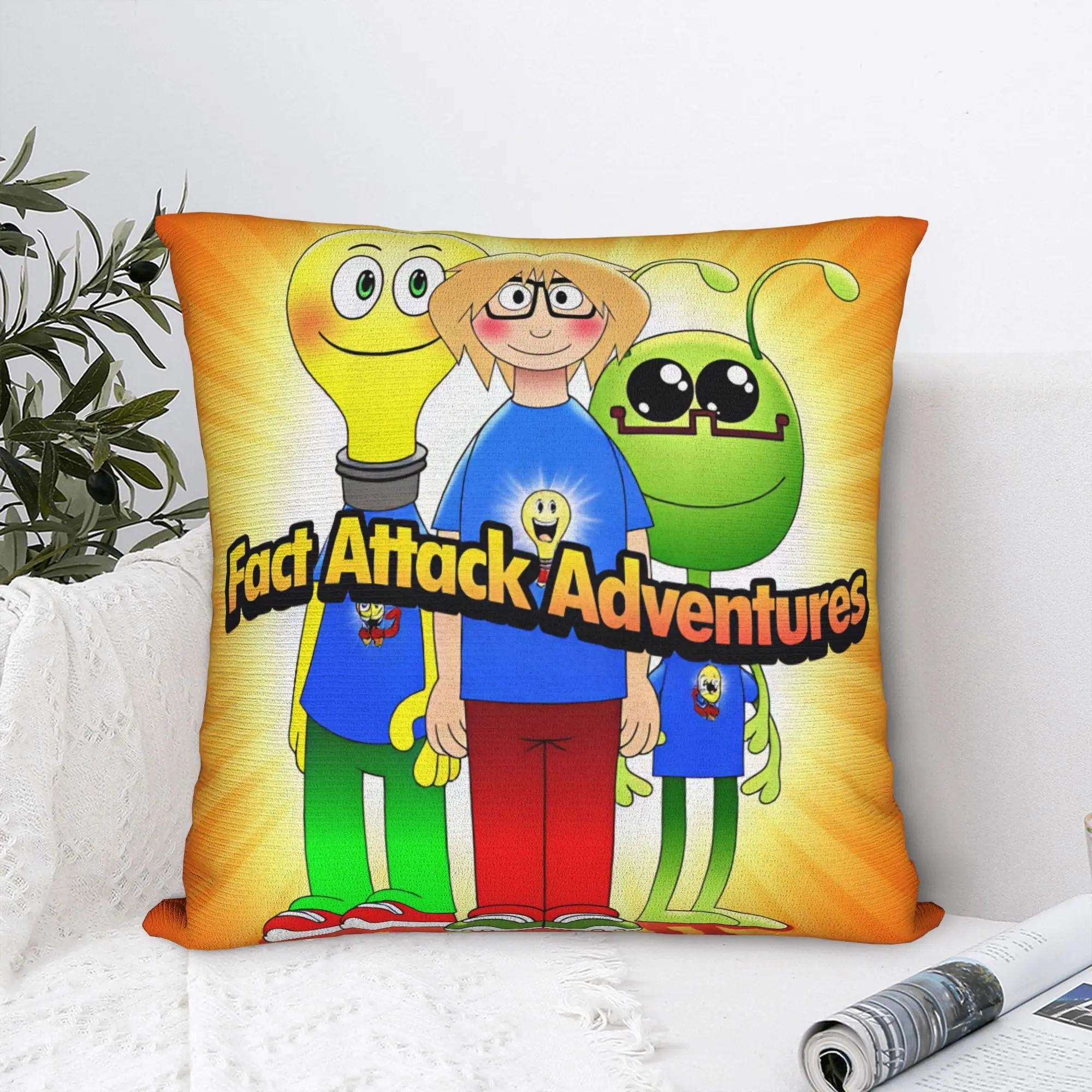 Fact Attack Adventures Pillow Cover  Comfy Cushion Cover Fashion Pillow Case For Office Car Home Decor