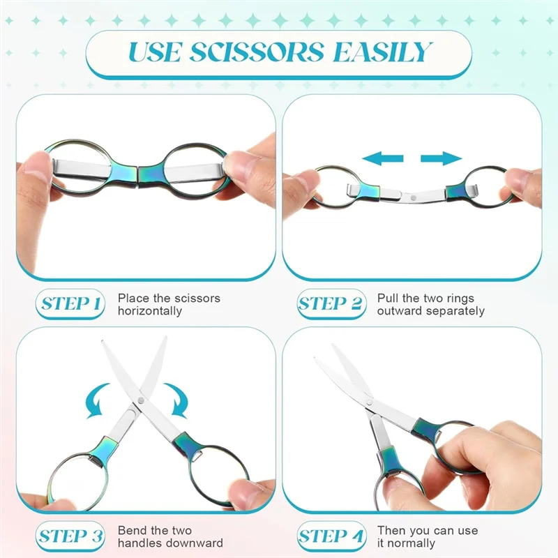 AAAN-Мини портативные складные ножницы из нержавеющей стали 12 шт. с 12 брелками-ножницы безопасности в стиле значка для офиса для медсестры, C
