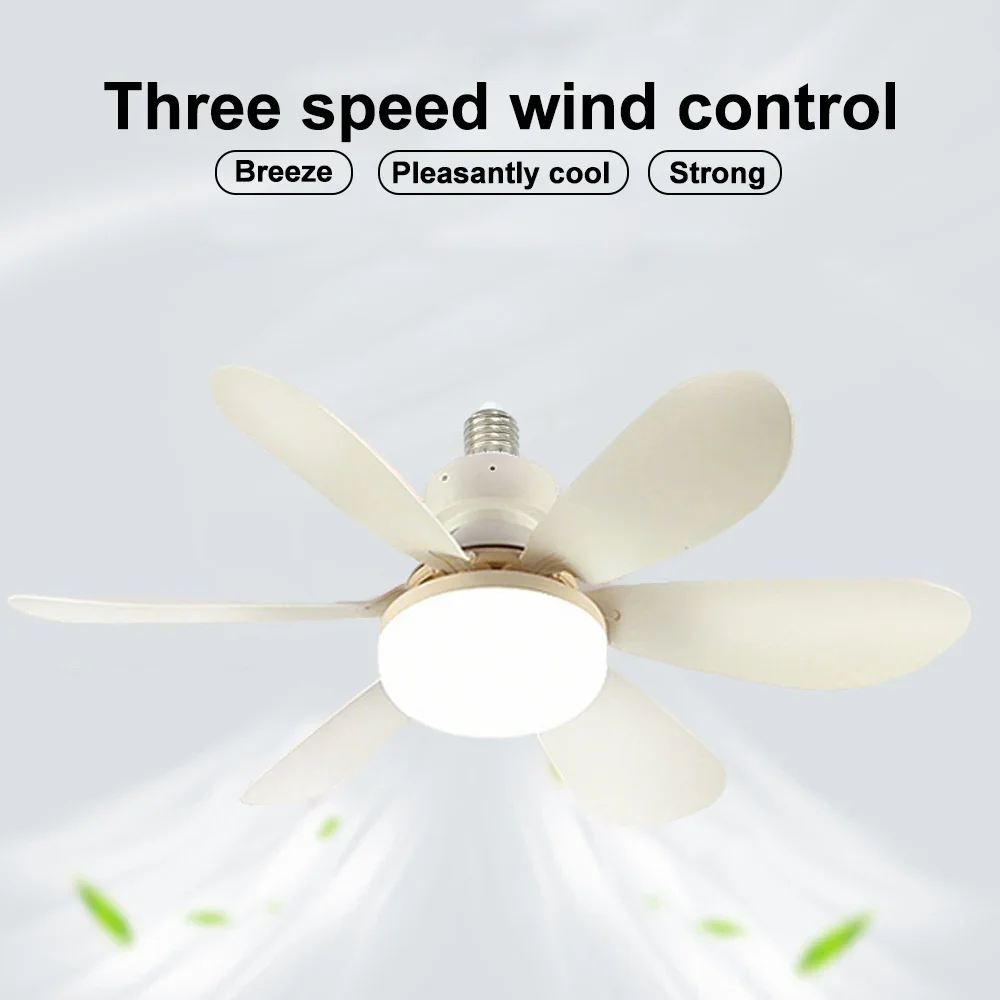 E26 E27 Base Home-use LED Ceiling Fan Light Wireless Remote Smart Fan Light 42cm 52cm Ceiling Fan for Room Office Study Kitchen