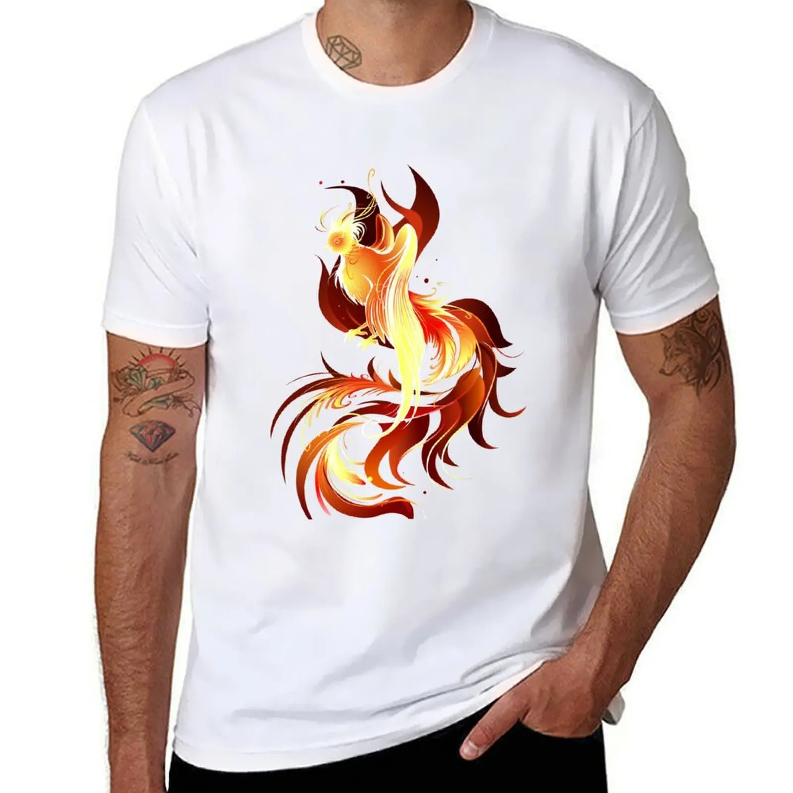 

Fiery Bird ( Fire Phoenix ) T-Shirt man t shirt designer t shirts for man pack cotton T-Shirt