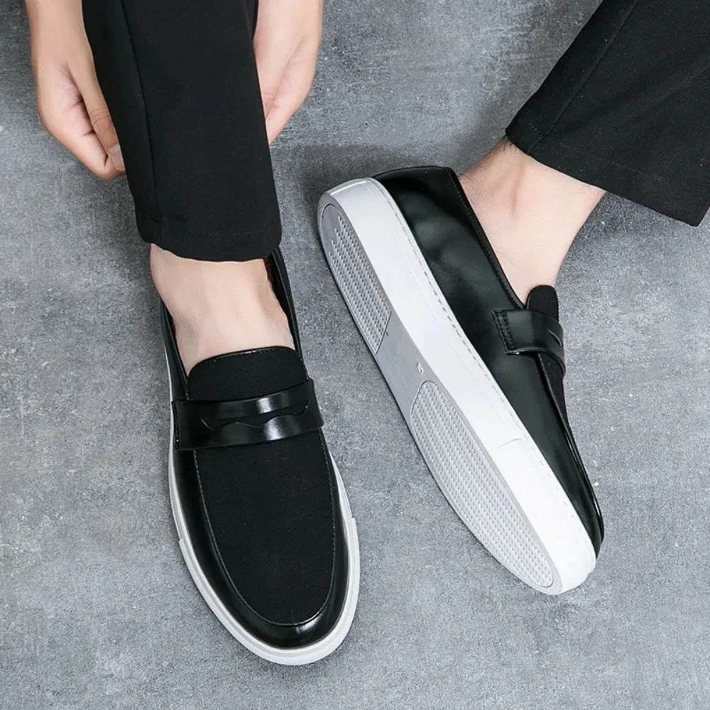 

Fashion White Sole Men Casual Shoes Outdoor Brand Quality Leather Designer Shoes Versatile Men Loafers Soft Comfy Business Shoes