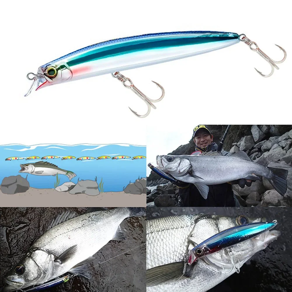 

115mm 15g Floating Minnow Fishing Lures Long Casting Wobblers Artificial Hard Baits Saltwater Trout Swimbait Fishing Equipment