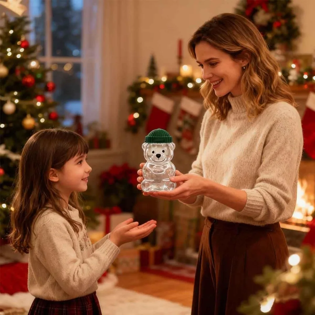 كوب الدب الكرتوني، غطاء من القش، فنجان قهوة، حاوية مشروبات باردة، مكتب منزلي لعيد الميلاد، هدية مثالية لمناسبات العطلات #1