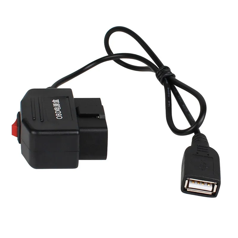 OBD 5V 3A USB Car Charge Cable Adapter 24 Hours Parking Monitoring OBD Hardwire Kit for Dash Cam Camcorder Vehicle DVR