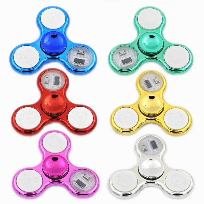 Edc led luz luminosa fidget spinner brinquedos mudanças mão superior spinner golw no escuro antitstress adulto crianças alívio do estresse brinquedo