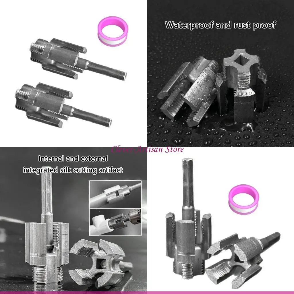 

E06B Water Pipe Inner Hole Opener Universal Water Pipe Tappings Tool Electric Drill Hexagonal Opener,1/2'' 3/4''