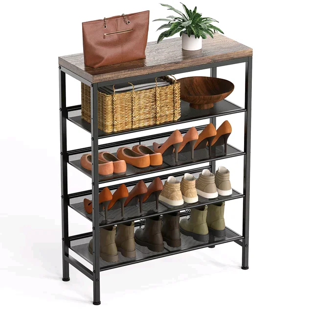 

！@Combohome Luxury Five Layer Shoe Rack Cabinet Wooden Modern Shoe Cabinet Large Storage Space