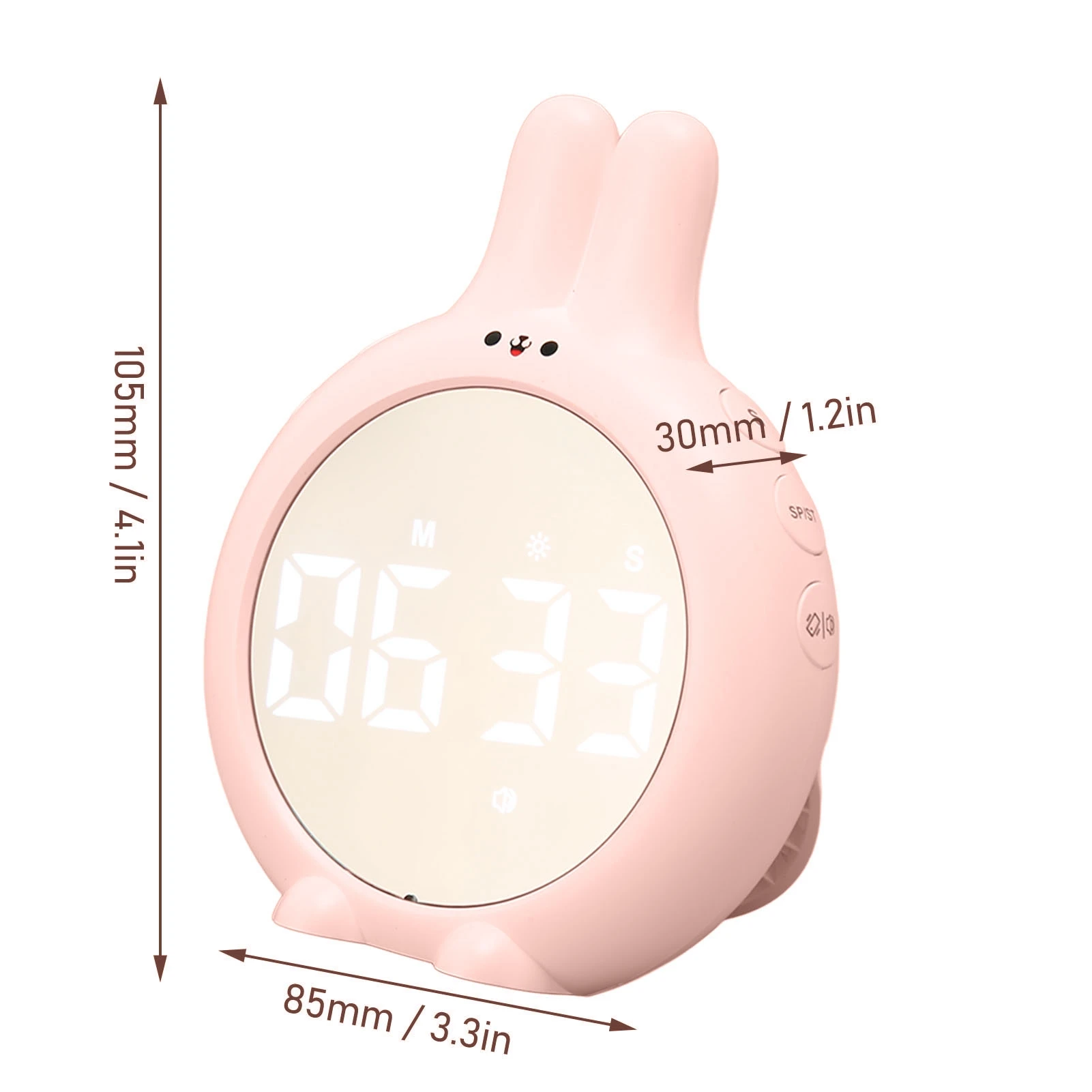 Cute Digital Timer Multifunctional High Accuracy Magnetic Kids Countdown Timer for Homework Cooking Sports