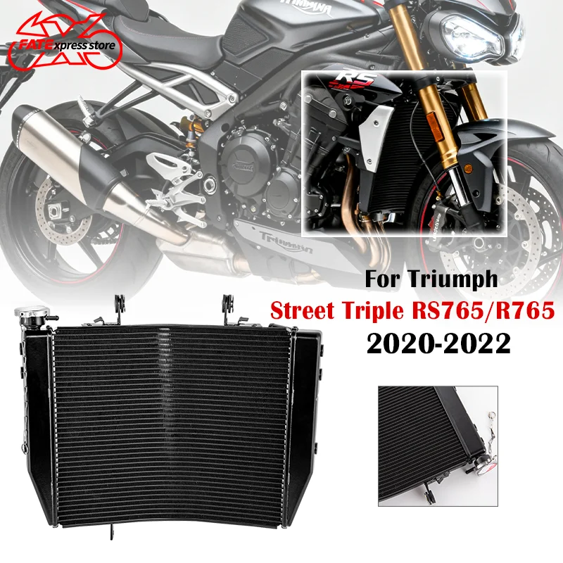 

For Triumph Street Triple RS765 R765 RS R 765 Radiator Cooler Replacement Parts Water Tank Aluminum Cooling 2020-2022 2021