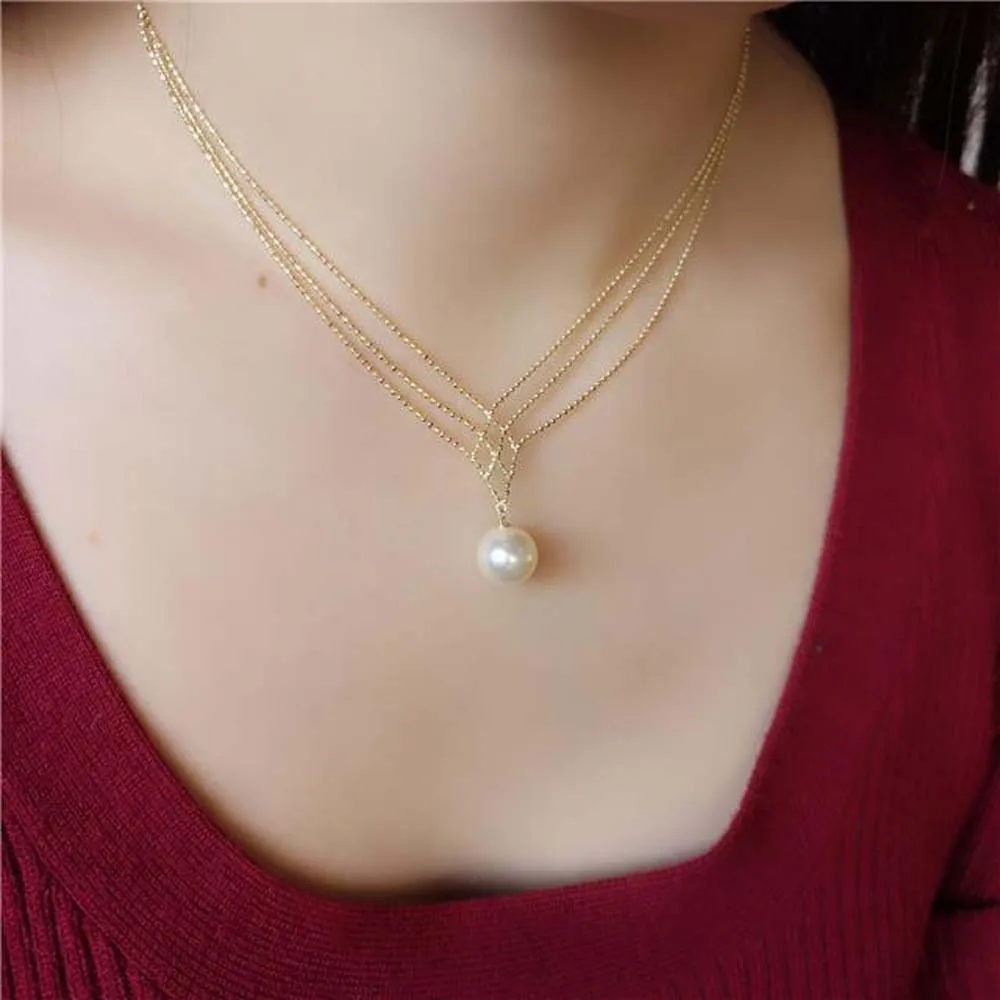 France Natural Pearl Women Pendant Necklace Classic Simple Korea Design Neck Chain Choker Boutique Pearl Jewelry Birthday Gifts