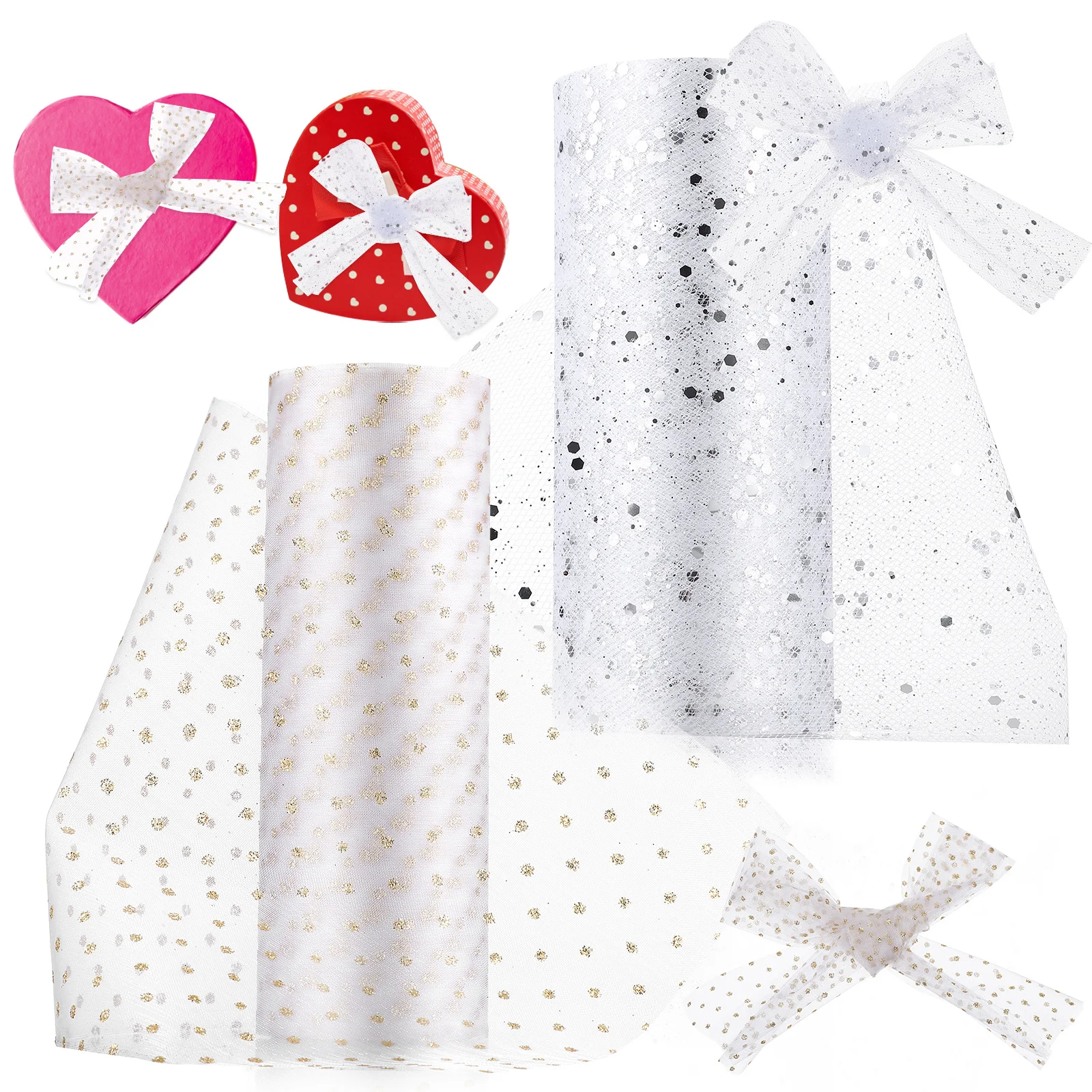 

Shimmering Tulle Fabric Sequins Tulle Decorative Organza Wedding Table Decoration DIY Craft Projects Decorative Organza Fabric