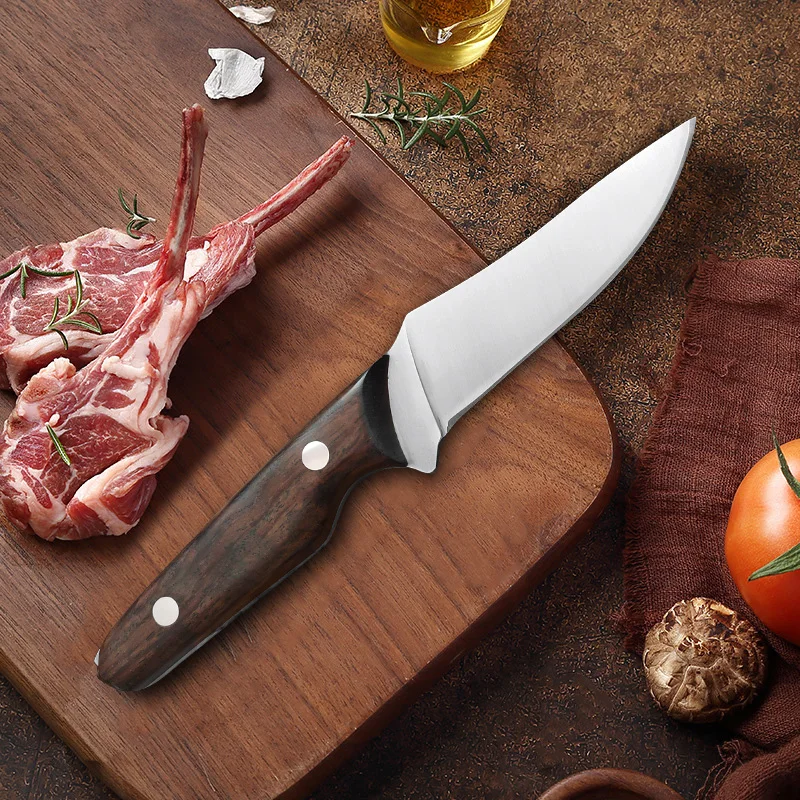 Boning Knife Kitchen Knives Hand Forged Blade Wood Handle Slicing Fish Fruit Meat Chef Pocket Knife Utility Slicing Cleaver Tool