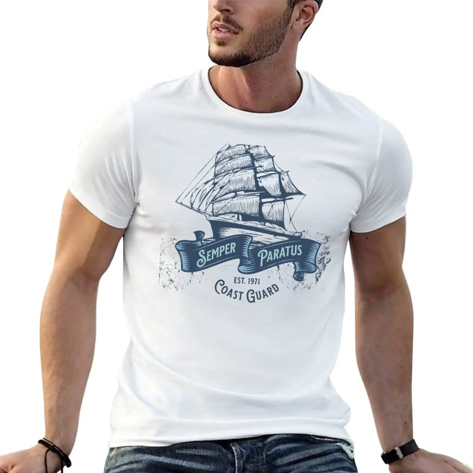 

Semper Paratus Coast Guard T-Shirt man t shirts high quality luxury brand cotton tshirt 100% T-Shirt