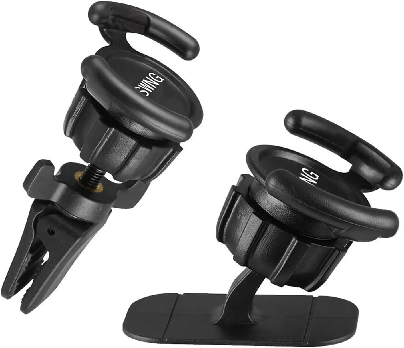 

Универсальный 360° ° Автомобильный держатель для телефона с регулируемым зажимом и замком-переключателем — черный (2 шт.)