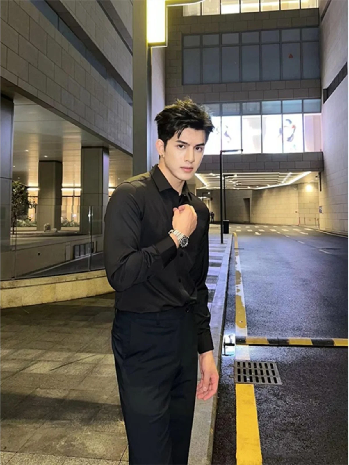 

Мужской приталенный костюм-боди Briti Sle, черный, в неаполитанском стиле, для повседневной носки, модный, элегантный, с воротником-стойкой, армейский стиль...