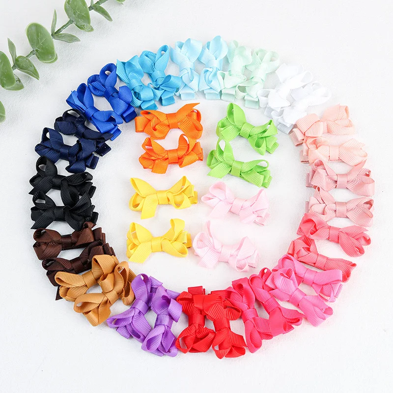 Oaoleer 40Pcs/set Hair Bows Alligator Clips Grosgrain Ribbon Hairpin For Girls Toddlers Barrette Headwear Kids Hair Accessories