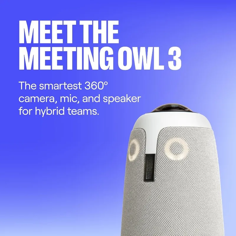 Сова для встреч 3–360 °   Камера для конференц-зала HD 1080p, сертифицированная для Microsoft Teams с зумом, Google Meet — настройка Plug & Play