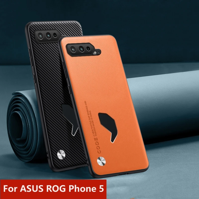 Stylish Cover For ASUS ROG Phone 5S Case Luxury PU Leather Dissipate Heat Openings Case For ROG 5 S Phone5 Shockproof Bumper