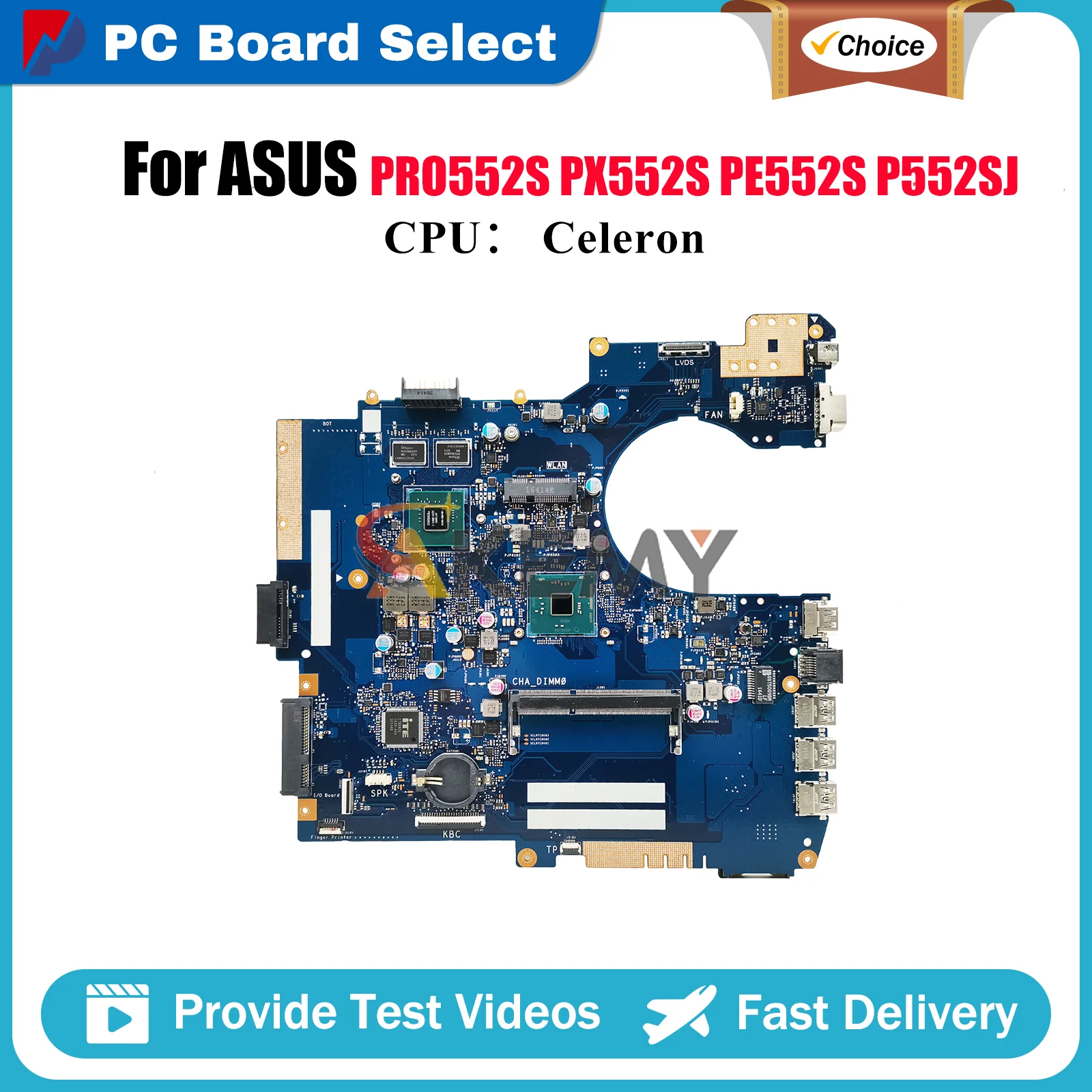 

P552SJ Материнская плата для ноутбука ASUS ProArt PX552S PRO552S P552S P552SJ PE552S Материнская плата для ноутбука с процессором Celeron 105% теста в порядке