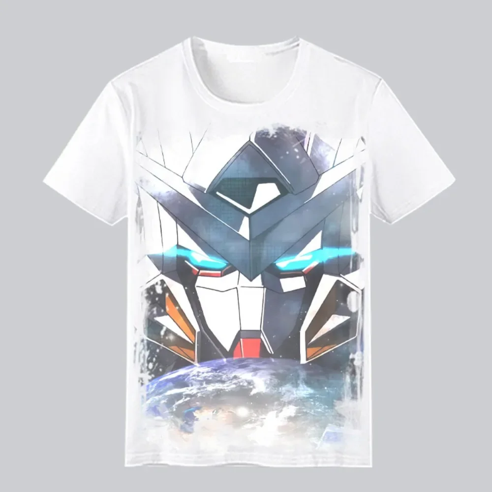 T-shirt Gundam uomo donna anime cotone manica corta oversize vestibilità ampia comfort streetwear maglietta casual con stampa grafica unicorno ​   Nuovo