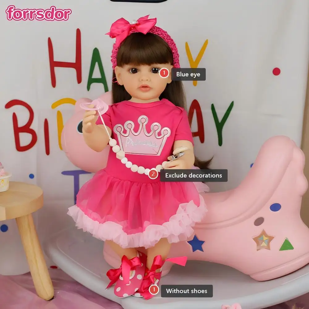 55 سنتيمتر تولد من جديد طفل الدمى الأميرة فتاة بيتي سيليكون الفينيل الجسم نابض بالحياة لمسة ناعمة لفتاة أفضل هدايا عيد الميلاد عيد ميلاد لعبة