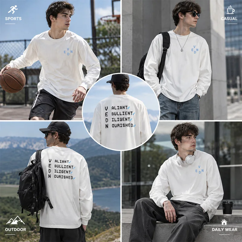 Veidoorn Men's Long Sleeve Basketball Shirt Loose Fit Quick Dry Stretch Athletic Training Top Moisture Wicking Sportswear