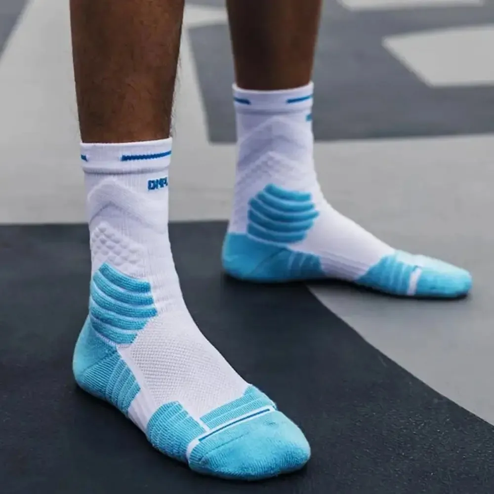 1Pair Professional basketball socks thickened towel bottom game  socks ankle protection non-slip socks