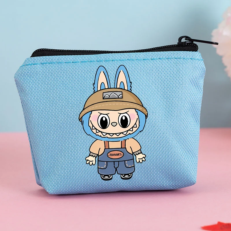 POP MART Labubu Coin Purse for Boys Girls Anime Cartoon Cute Wallet Children Card Key Storage Mini Pouch Portable Clutch Bag